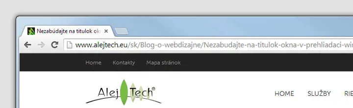 Nezabúdajte na titulok okna v prehliadači (window title)