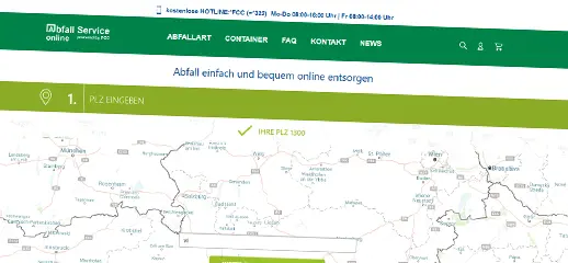 Aplikácia na objednanie a vyzdvihnutie kontajnerov - abfallserviceonline.at
