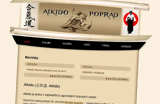Nový portál pre športový klub Aikido Poprad