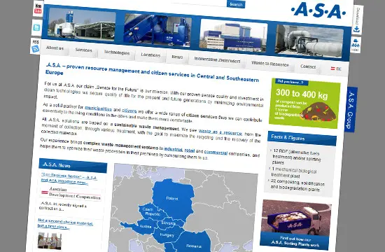 Redizajn webstránok spoločnosti .A.S.A. Group