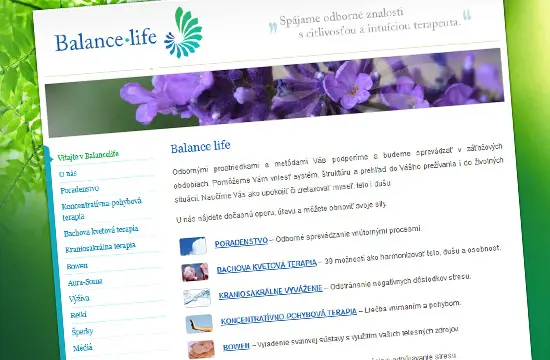Balancelife.sk - nová webová stránka