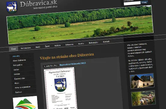 Nová obecná webstránka Dúbravica.sk je spustená