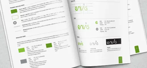 Dizajn manuál firemnej identity pre spoločnosť ENVIS, s.r.o. 