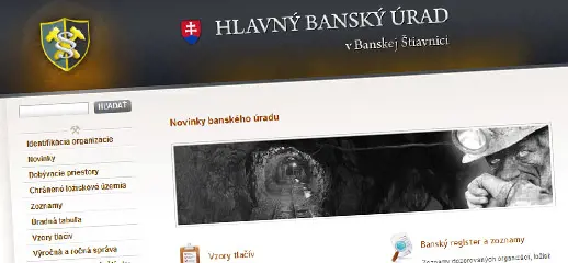Hlavný banský úrad - redizajn web stránky