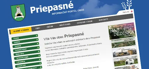 Prístupná obecná webstránka pre obec Priepasné