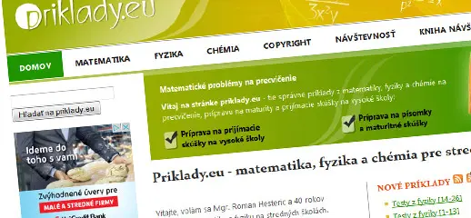 Príklady.eu - riešené príklady z matematiky a fyziky