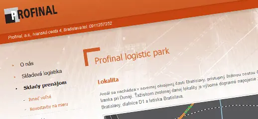Spoločnosť Profinal a.s. má novú webstránku