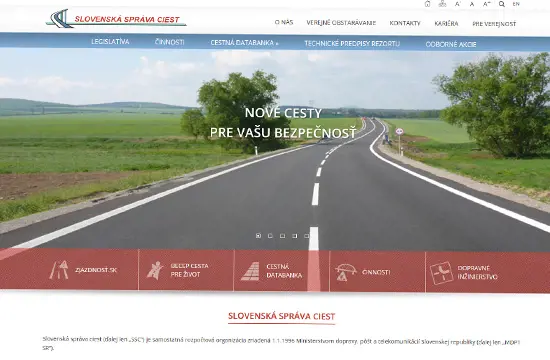 Slovenská správa ciest - redizajn webového sídla