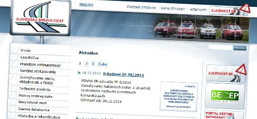 Slovenská správa ciest má novú web stránku