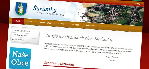 Nová webstránka pre obec Šurianky